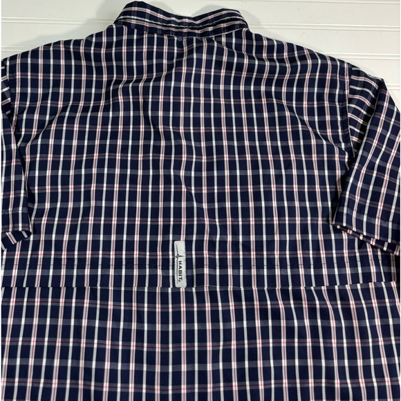 Habit Men’s Short Sleeve Plaid Shirt Button Up Size XL Solar Factor Hiking Camp - Picture 14 of 16